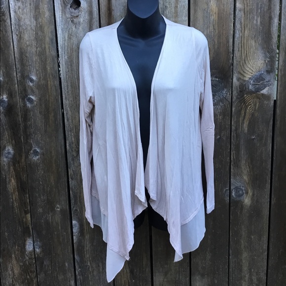 Cream Cardigan With Sheer Insert 